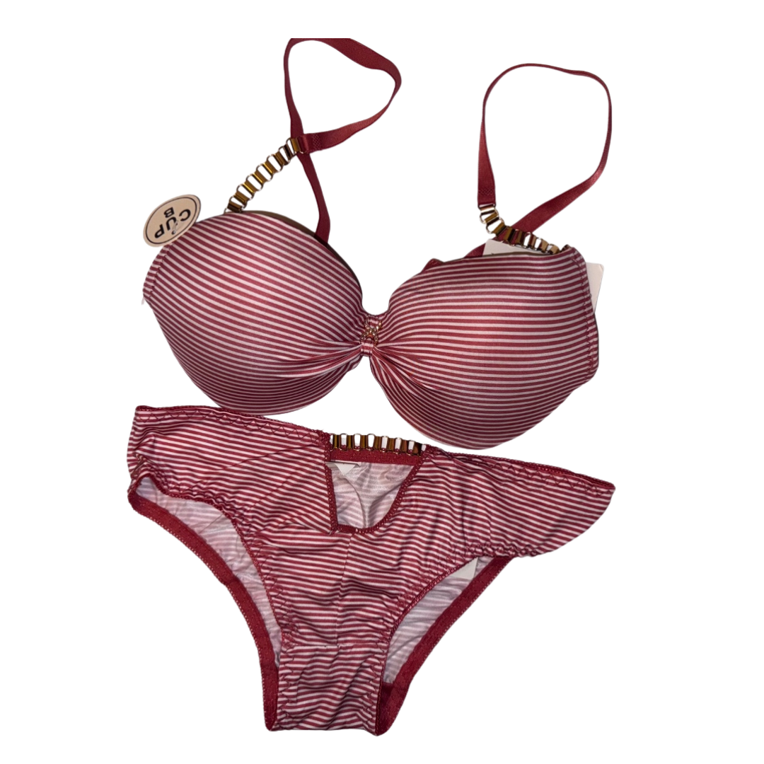 UN-Seduce Red lined bridal set